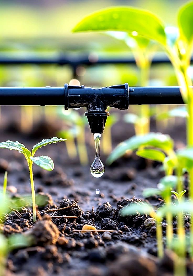 Young crop seedlings after germination